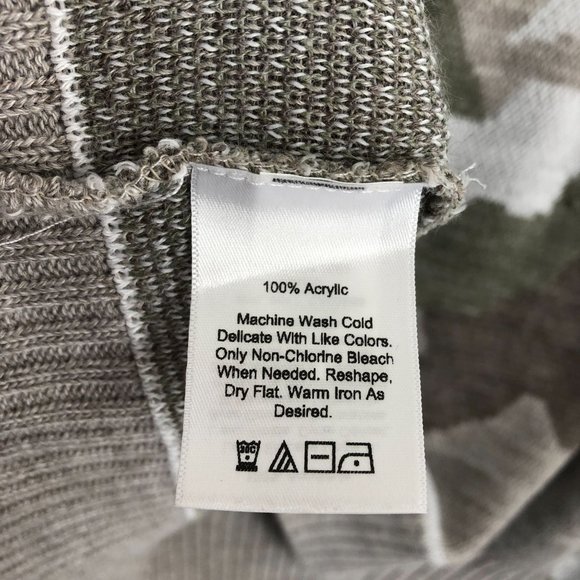 Eddie Bauer Women's Size 2XL Brown Green Camo Long Sleeve Knit Crewneck Sweater - Picture 7 of 8